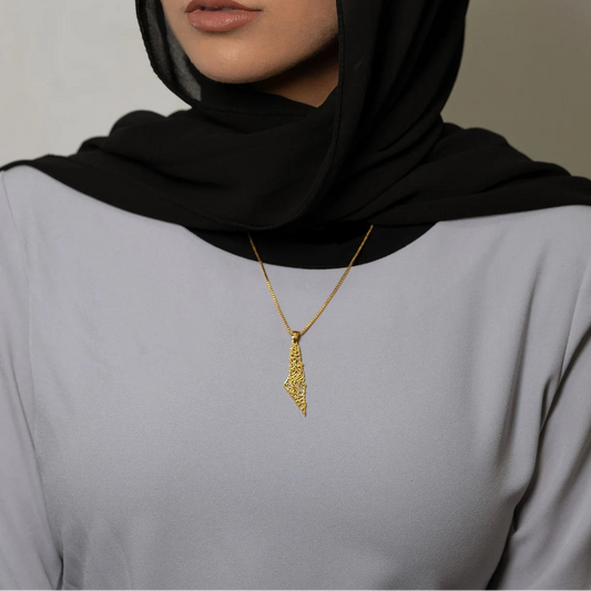 Palestine Map Necklace