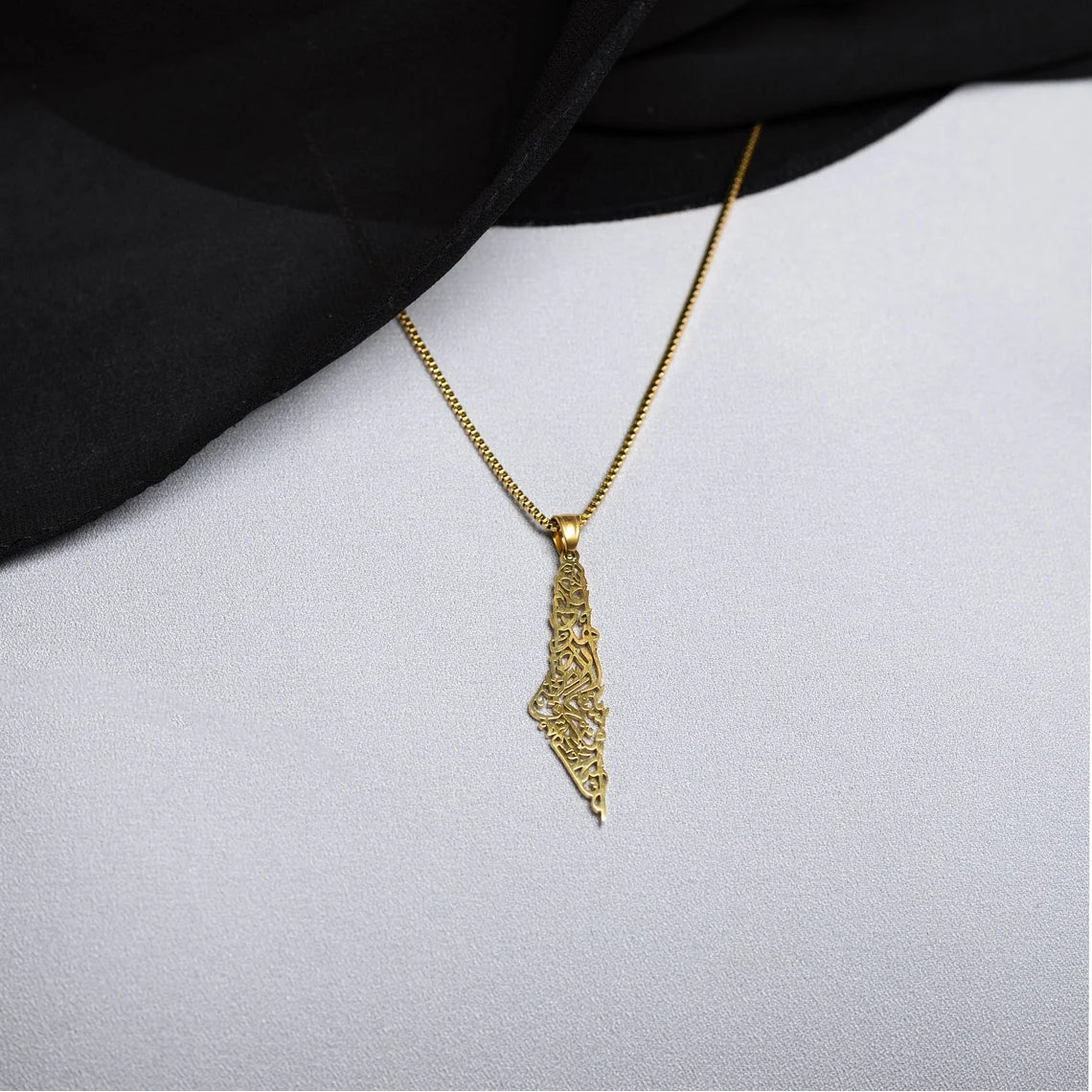 Palestine Map Necklace