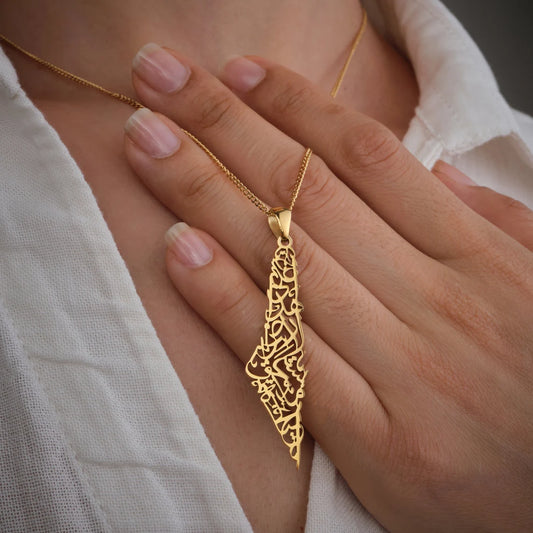 Palestine Map Necklace