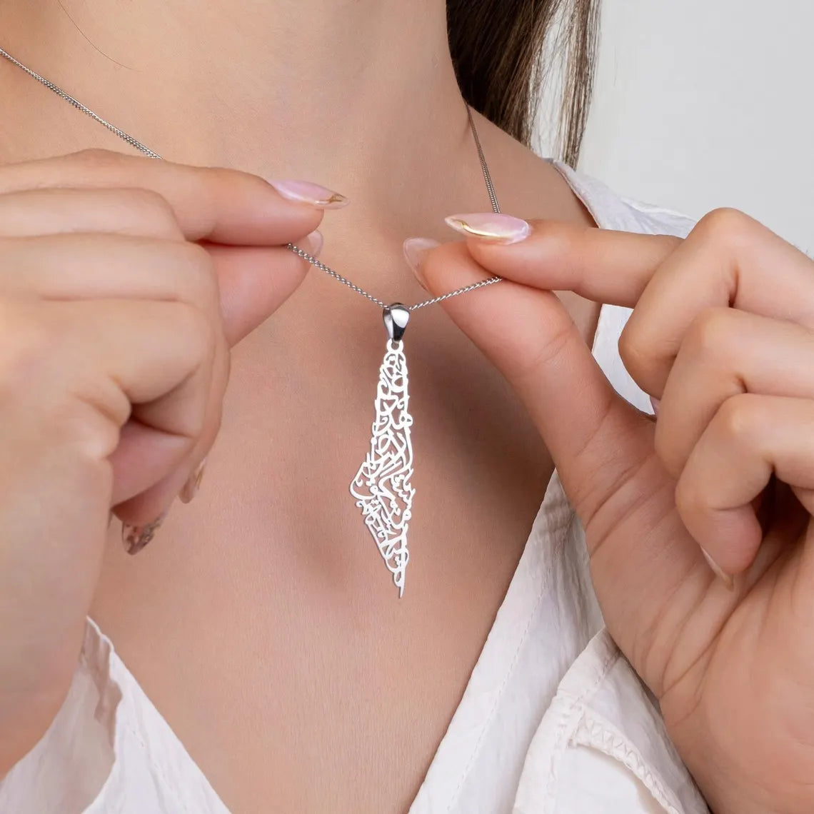 Palestine Map Necklace